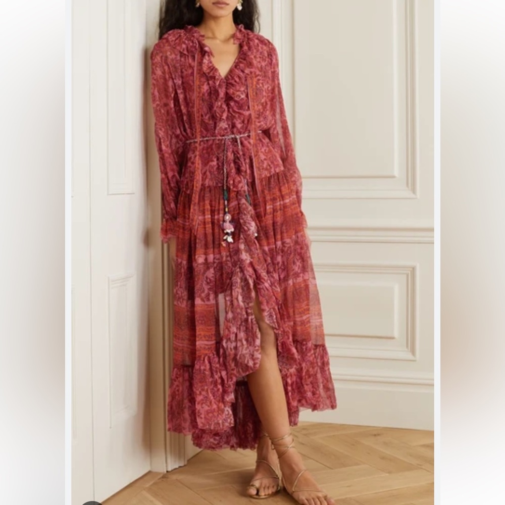 Zimmermann Silk Eddie Red midi dress size 0